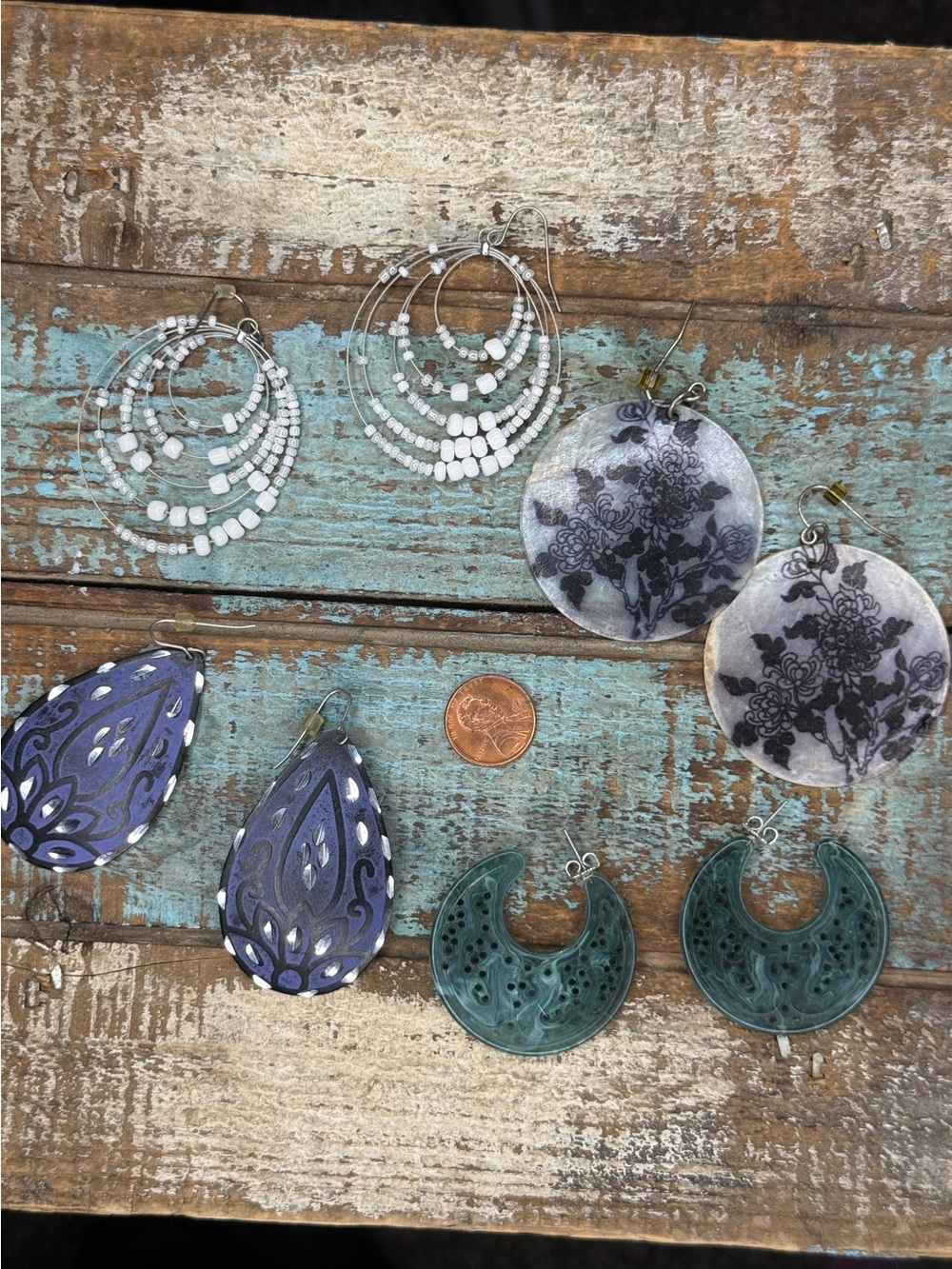 ✨ Vintage Boho Statement Earrings Bundle - 4 Pairs Curated Set Lot